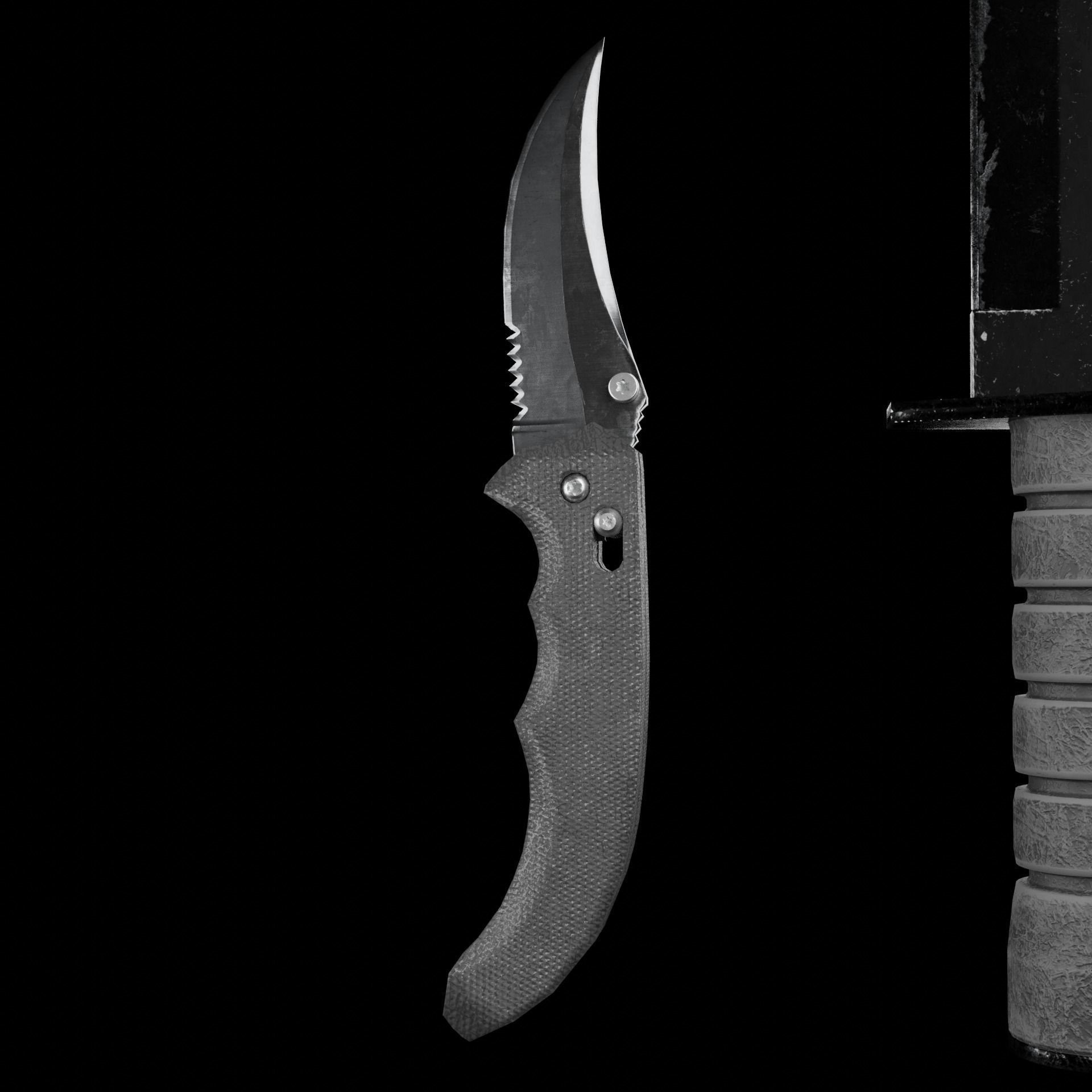 Lowpoly Combat Knives Two Pack Low-poly 3D model_2