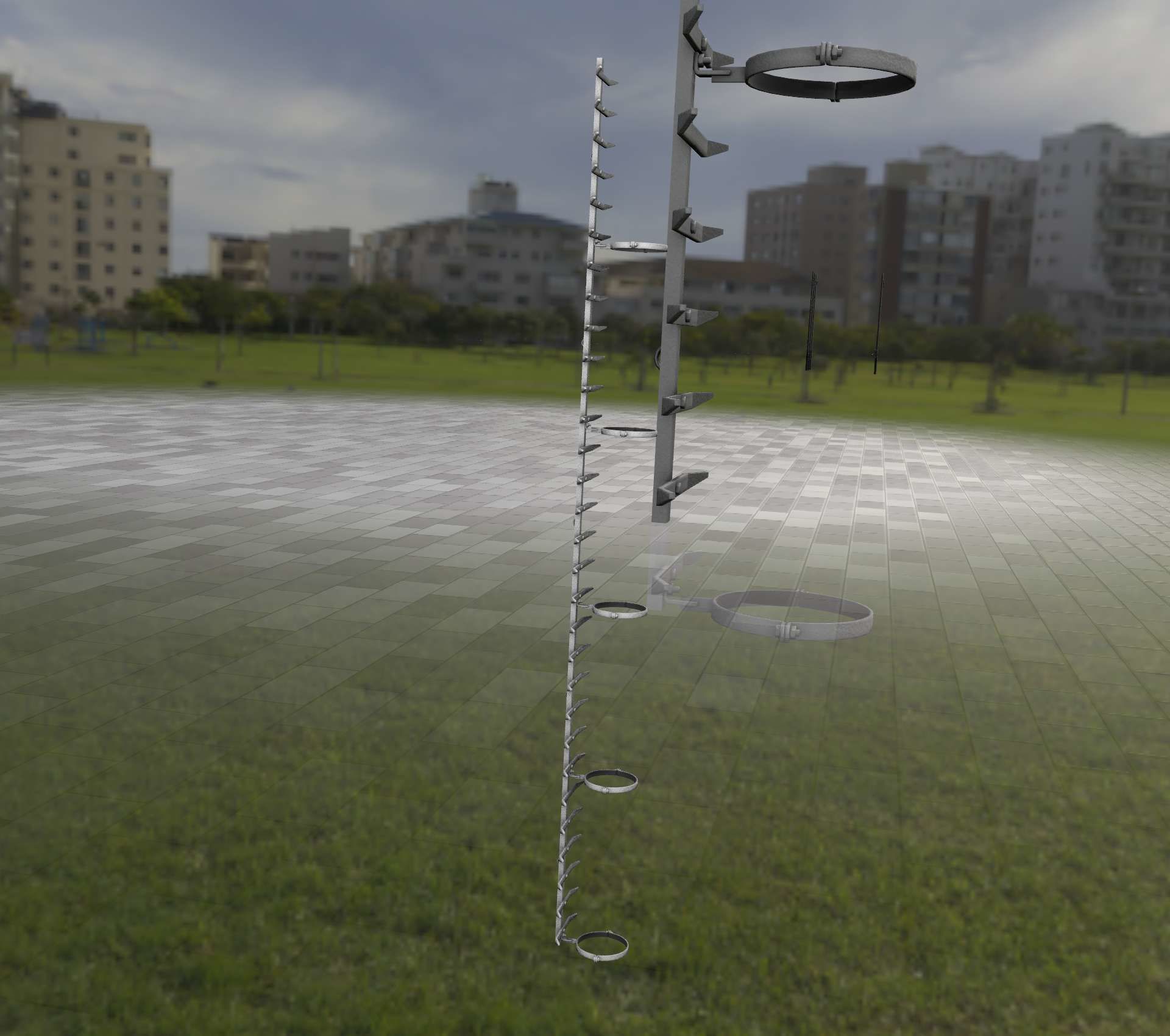 Iron Ladder for Metal Poles - Object 127 Low-poly 3D model_37