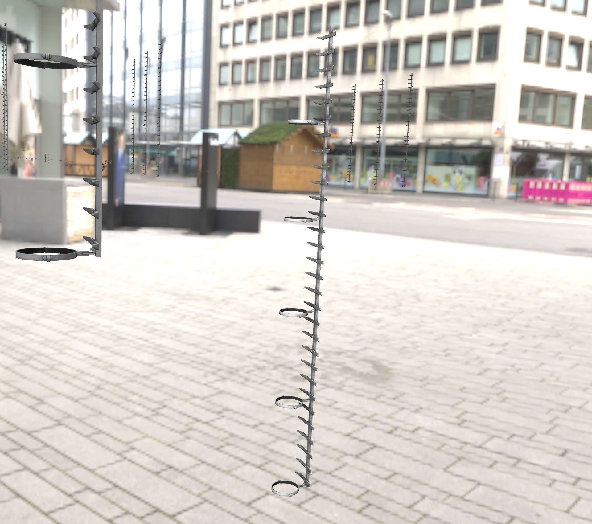 Iron Ladder for Metal Poles - Object 127 Low-poly 3D model_2