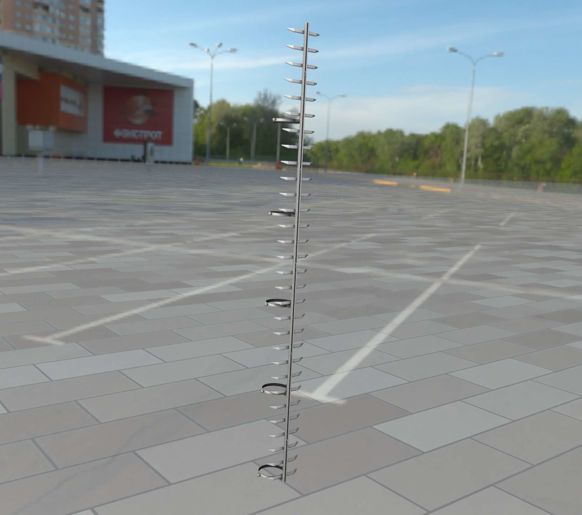 Iron Ladder for Metal Poles - Object 127 Low-poly 3D model_30