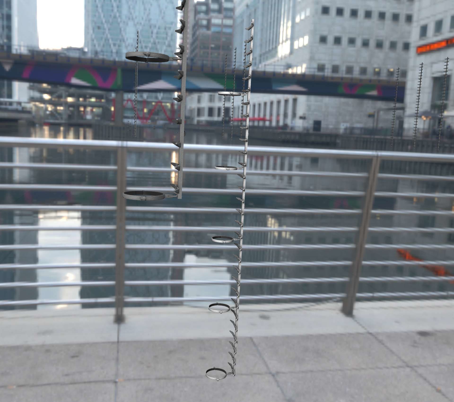 Iron Ladder for Metal Poles - Object 127 Low-poly 3D model_6