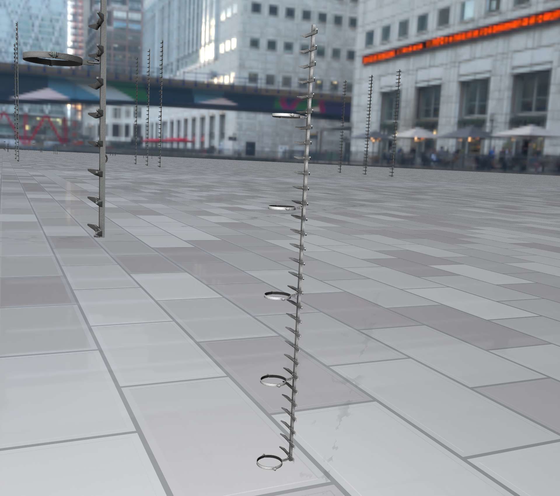 Iron Ladder for Metal Poles - Object 127 Low-poly 3D model_3