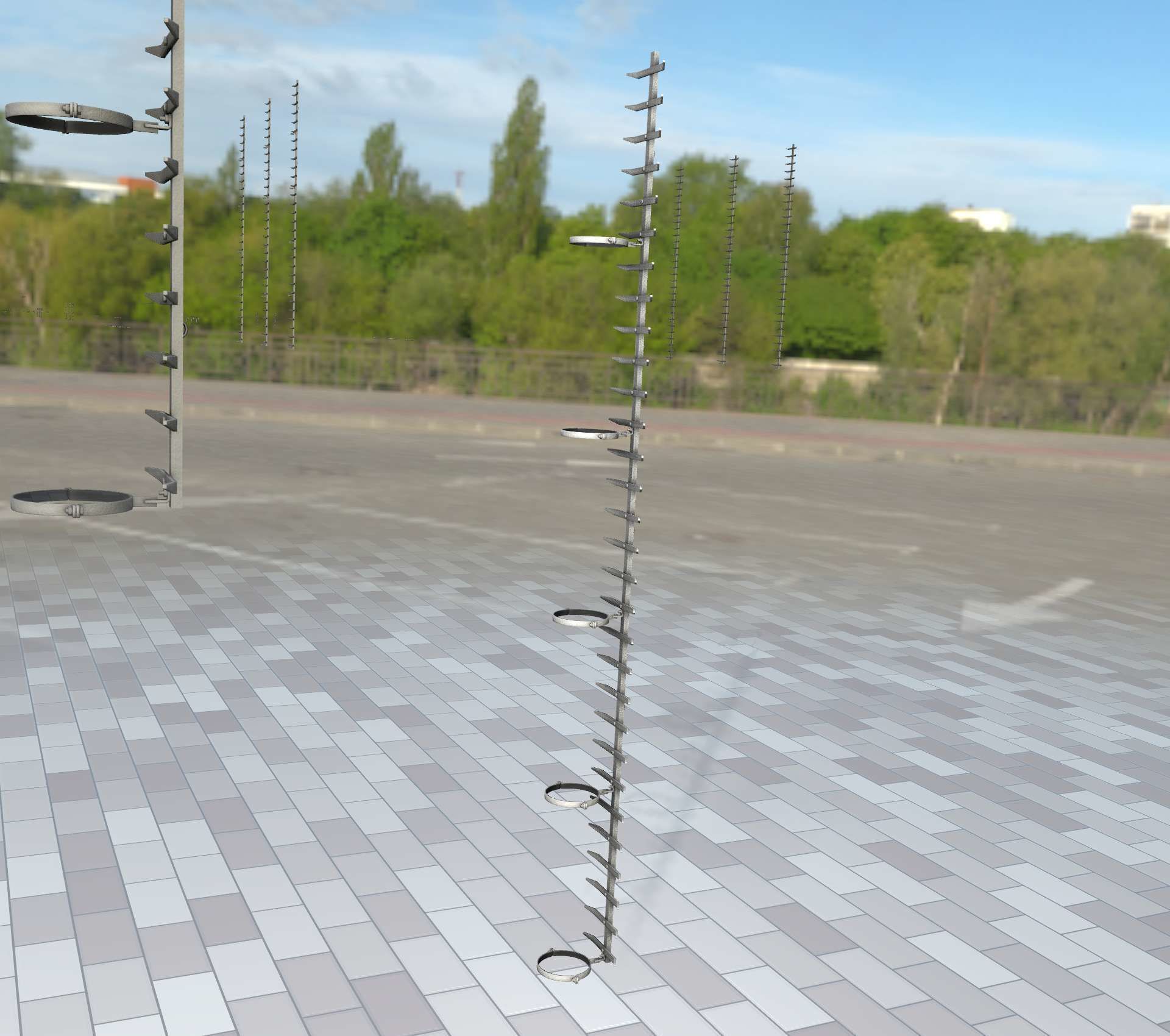 Iron Ladder for Metal Poles - Object 127 Low-poly 3D model_50