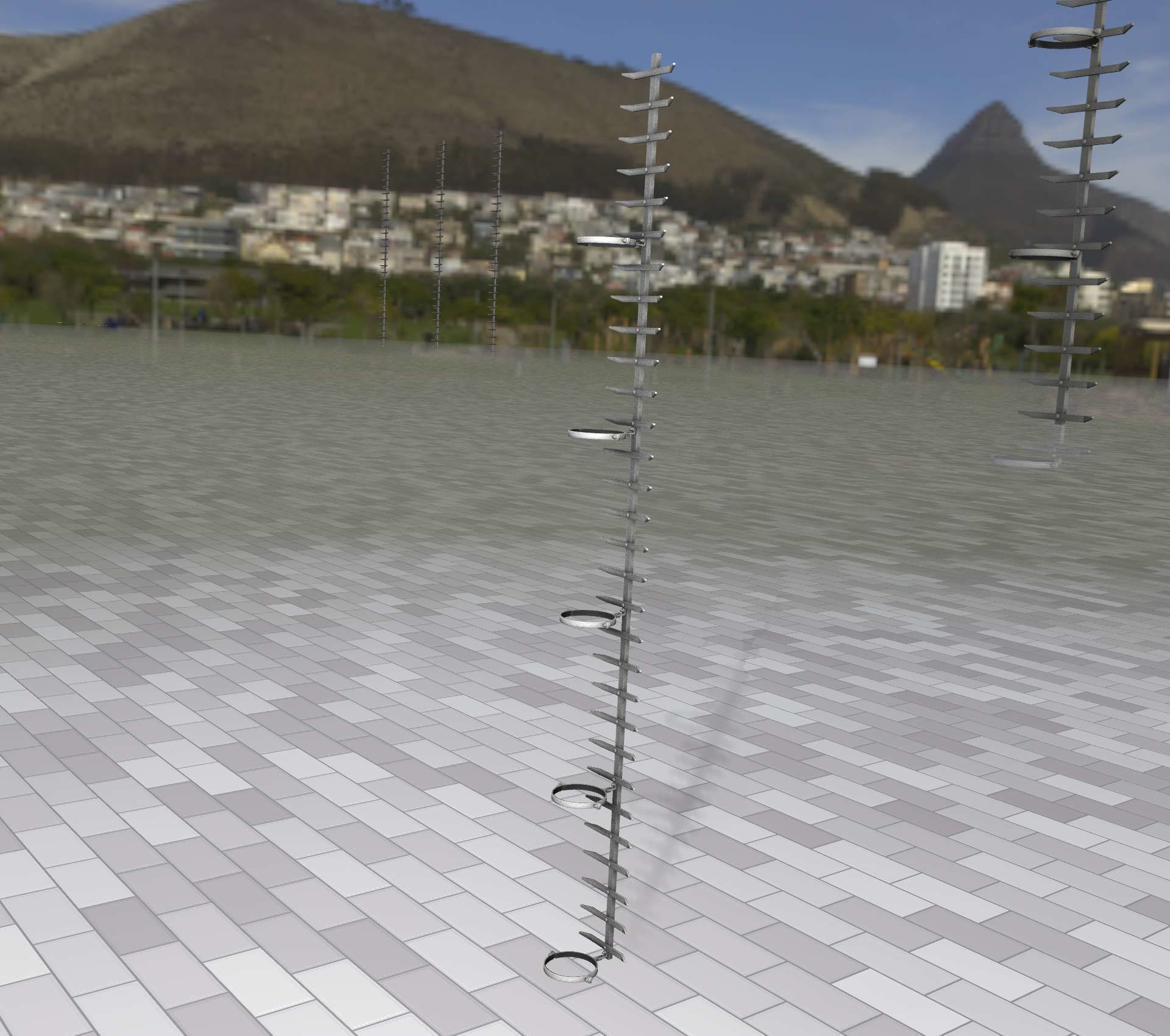 Iron Ladder for Metal Poles - Object 127 Low-poly 3D model_47