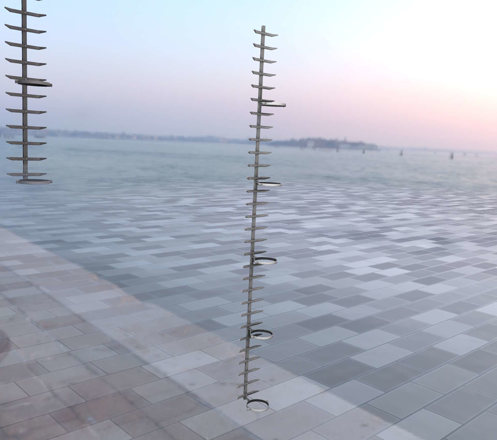 Iron Ladder for Metal Poles - Object 127 Low-poly 3D model_39