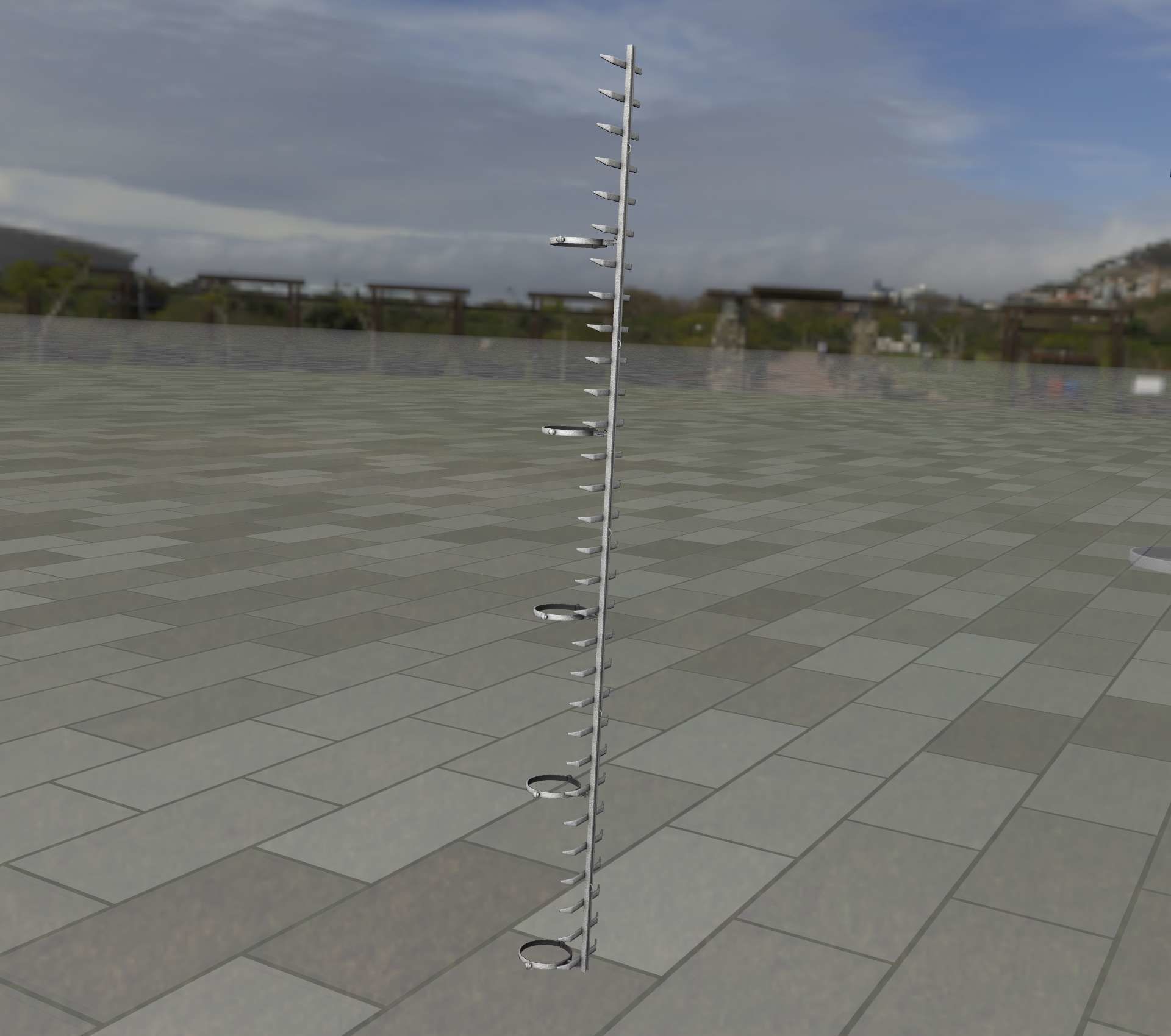 Iron Ladder for Metal Poles - Object 127 Low-poly 3D model_29