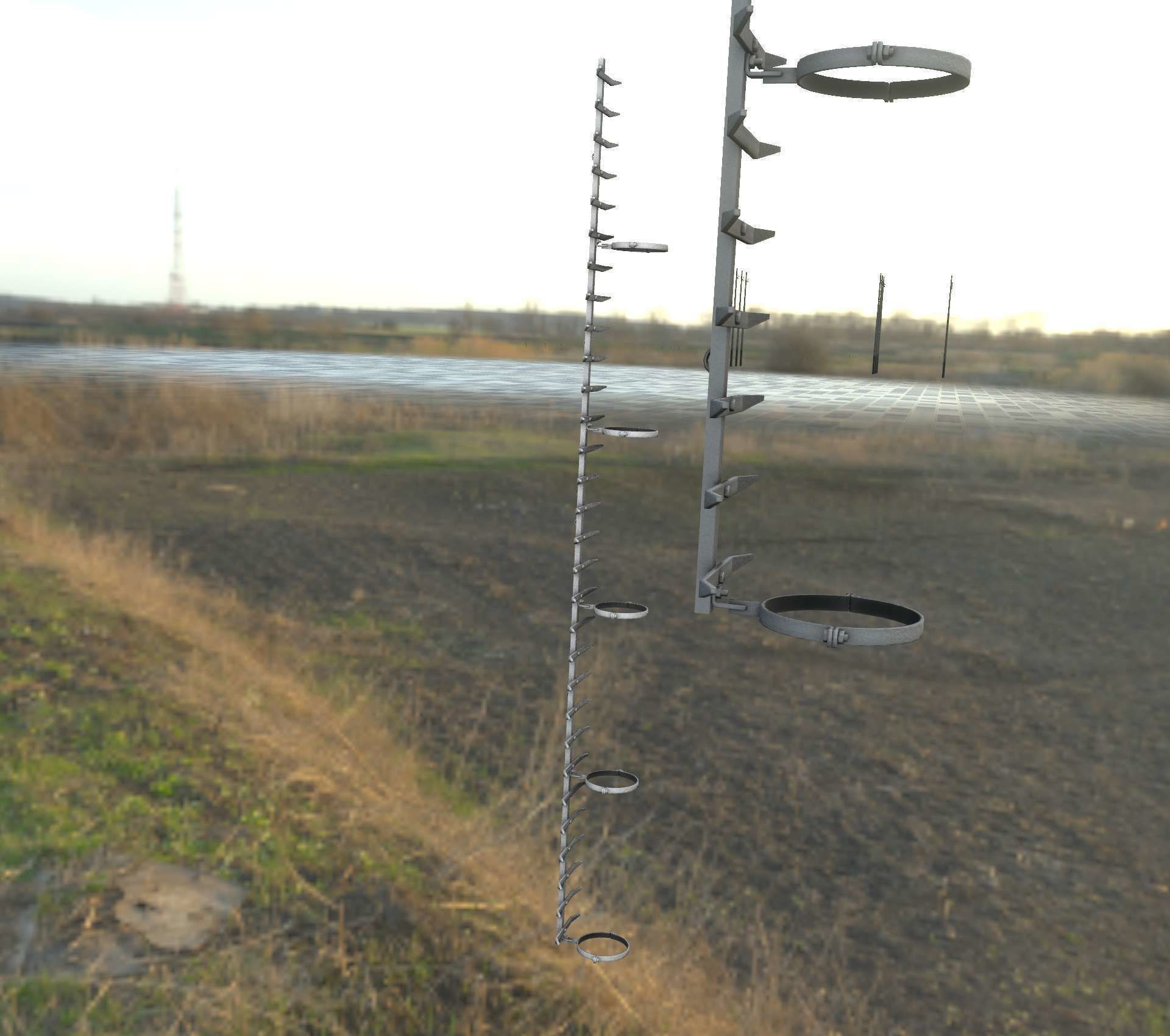 Iron Ladder for Metal Poles - Object 127 Low-poly 3D model_20