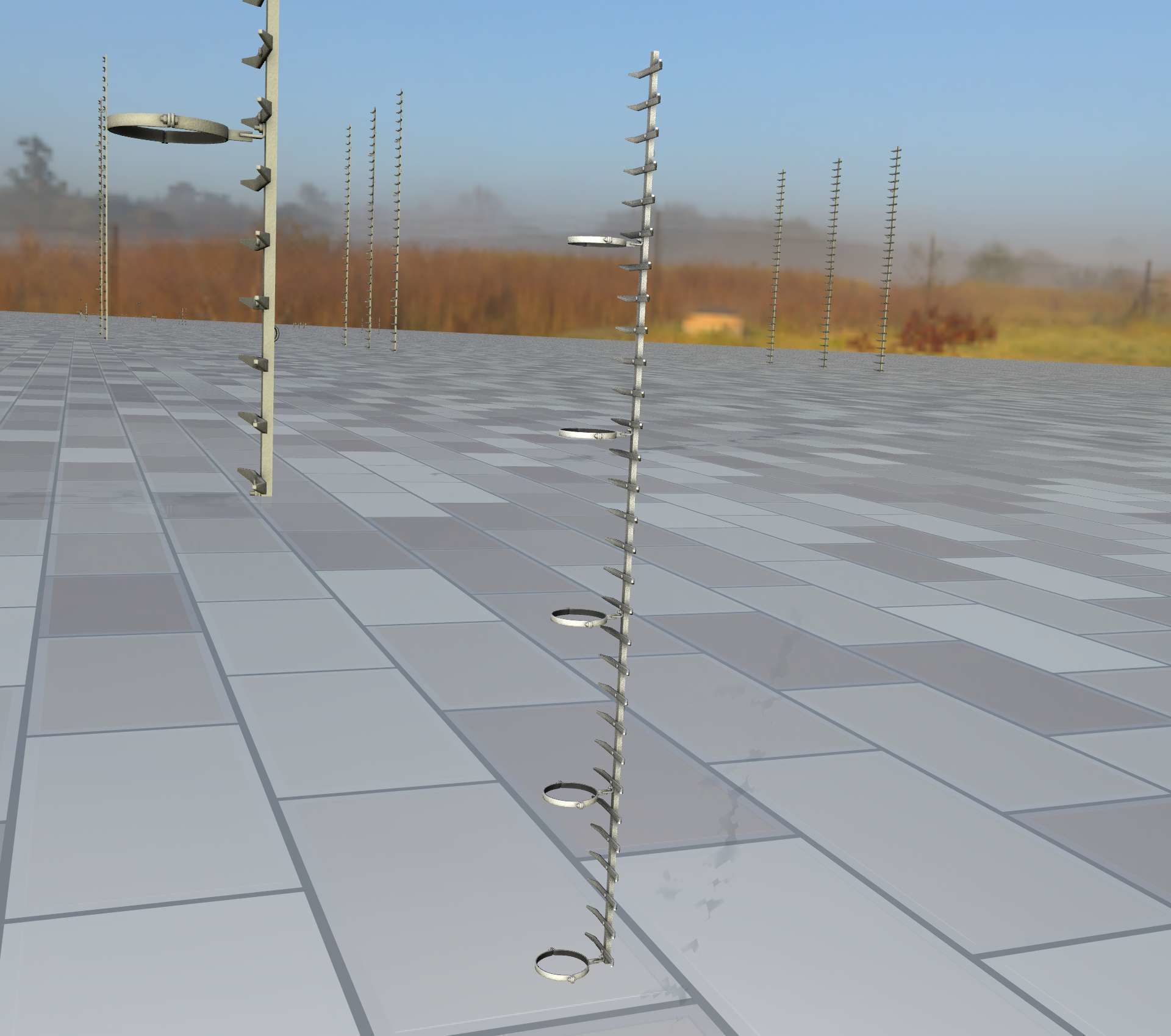 Iron Ladder for Metal Poles - Object 127 Low-poly 3D model_4