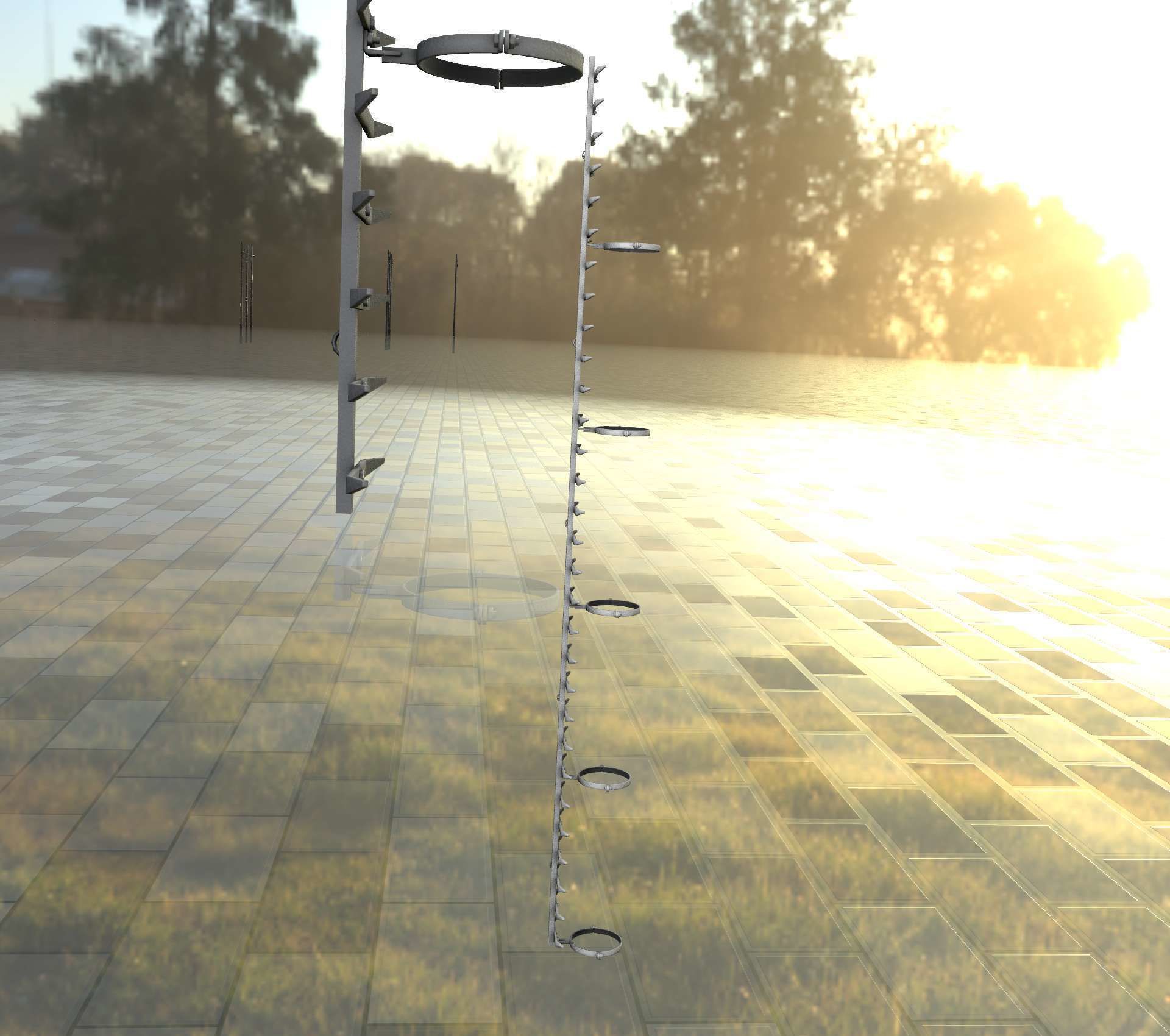 Iron Ladder for Metal Poles - Object 127 Low-poly 3D model_36