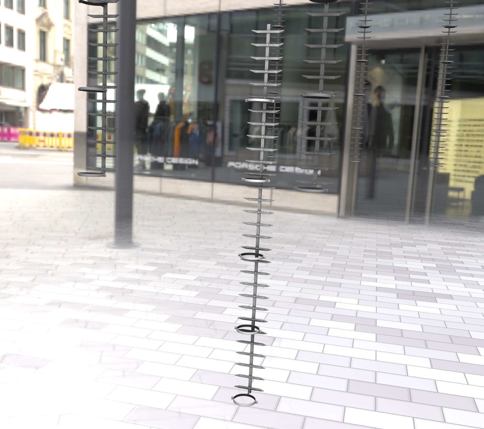 Iron Ladder for Metal Poles - Object 127 Low-poly 3D model_43