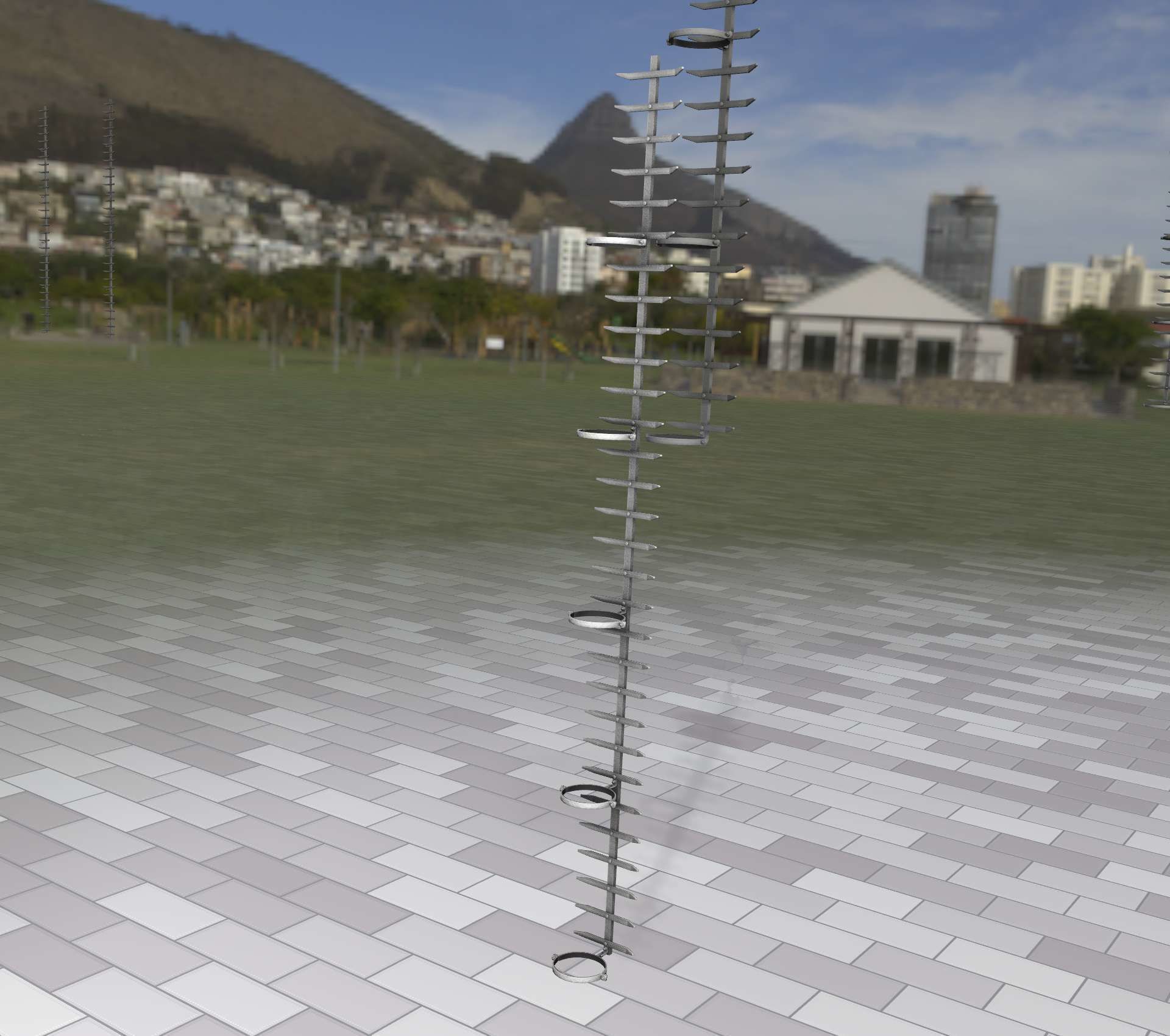 Iron Ladder for Metal Poles - Object 127 Low-poly 3D model_45