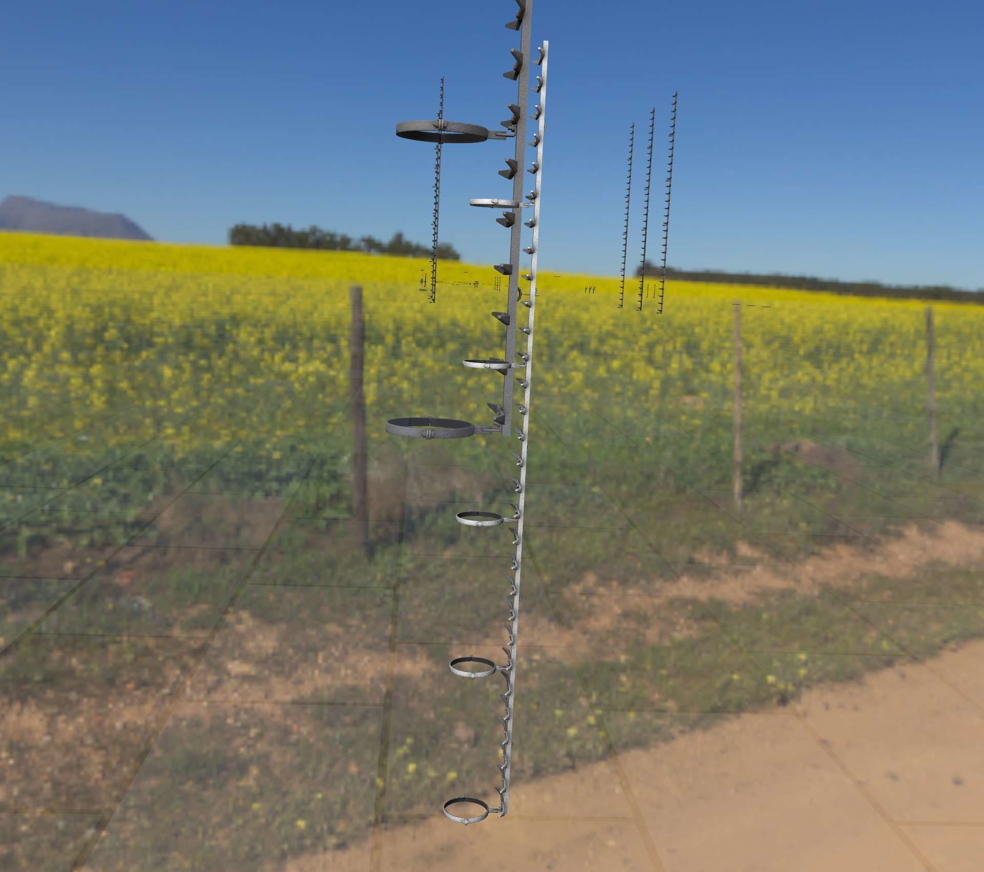 Iron Ladder for Metal Poles - Object 127 Low-poly 3D model_7