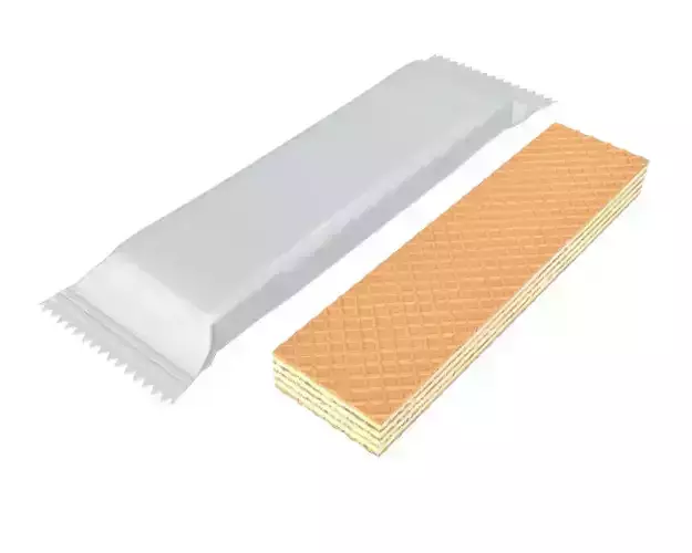 Blank package with waffle cake 01 3D model