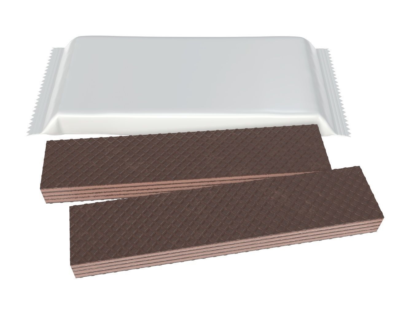 Blank package with waffle cake 03 3D model_2