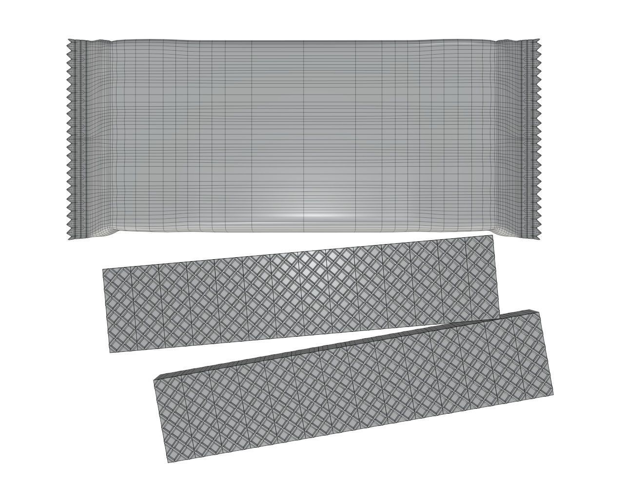 Blank package with waffle cake 03 3D model_8