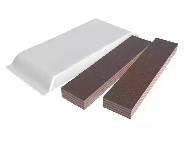 Blank package with waffle cake 03 3D model
