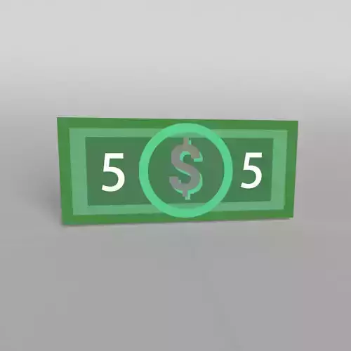 5 Dollar set of squares Low-poly 3D model