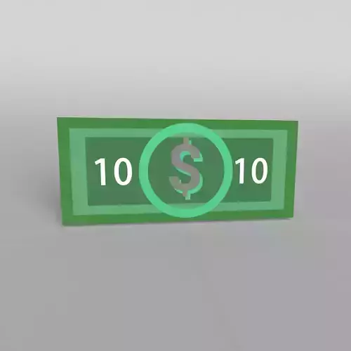10 Dollar Low-poly 3D model