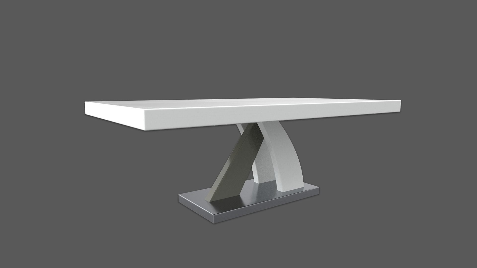 Axara Coffee Table Rectangular In White And Grey High Gloss PBR Low-poly 3D model_2