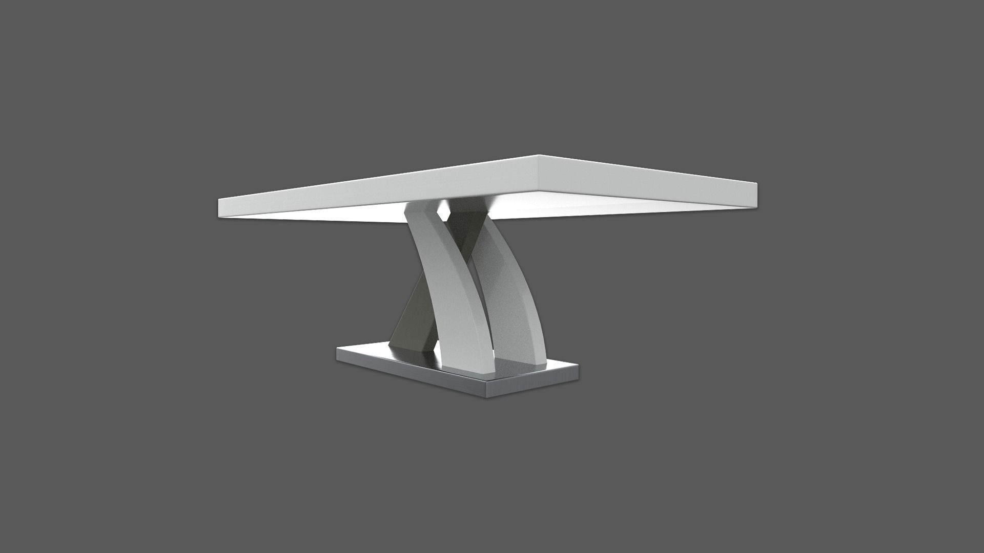 Axara Coffee Table Rectangular In White And Grey High Gloss PBR Low-poly 3D model_5
