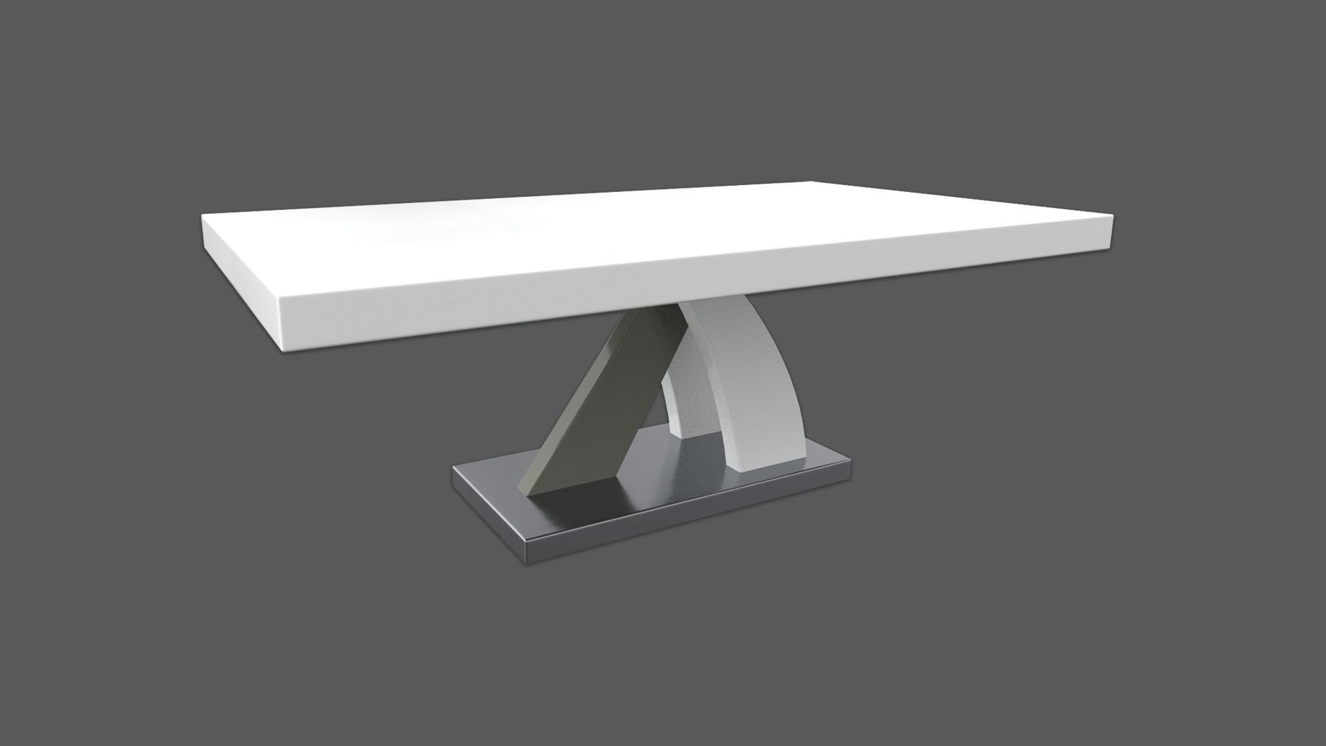Axara Coffee Table Rectangular In White And Grey High Gloss PBR Low-poly 3D model_1