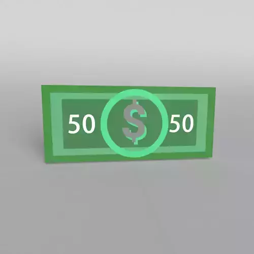 50 Dollar Low-poly 3D model