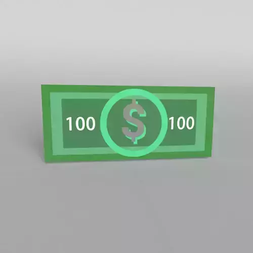 100 Dollar Low-poly 3D model