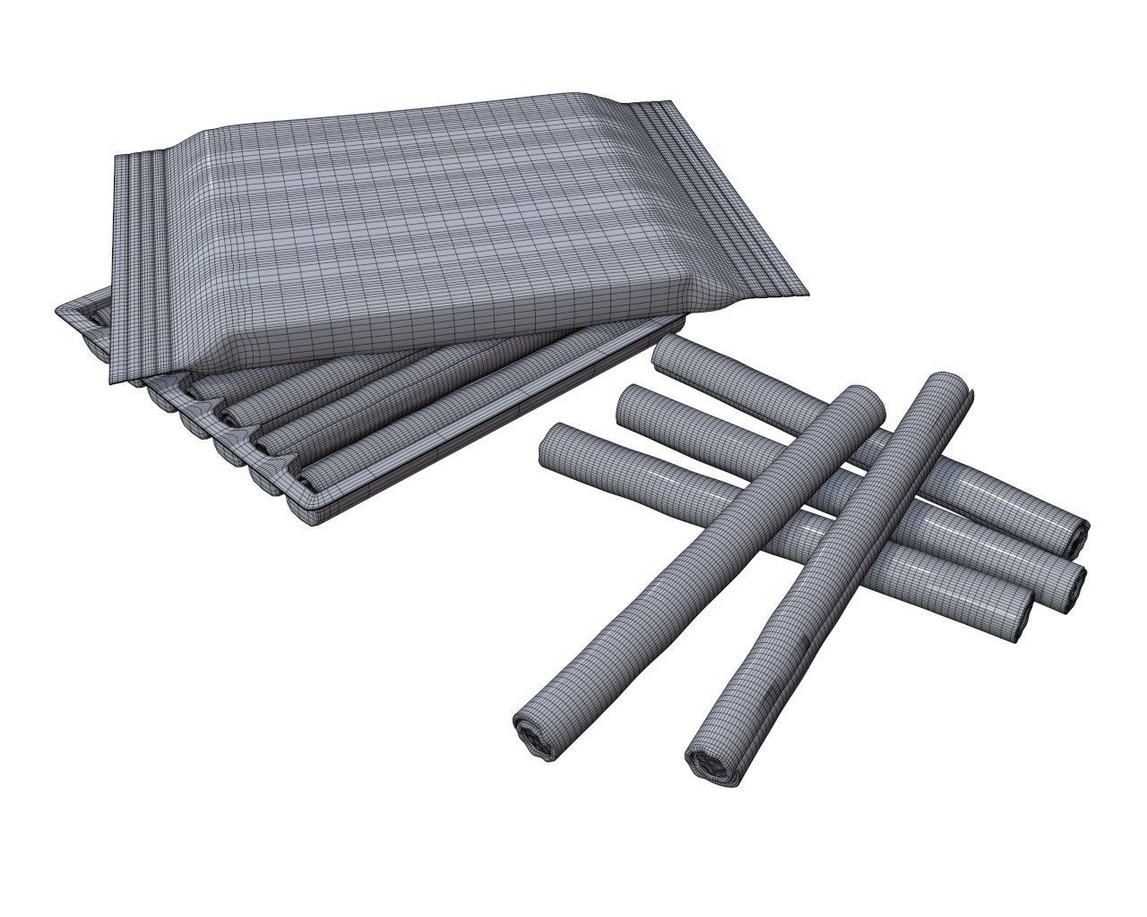 Blank package with waffle rolls 3D model_5
