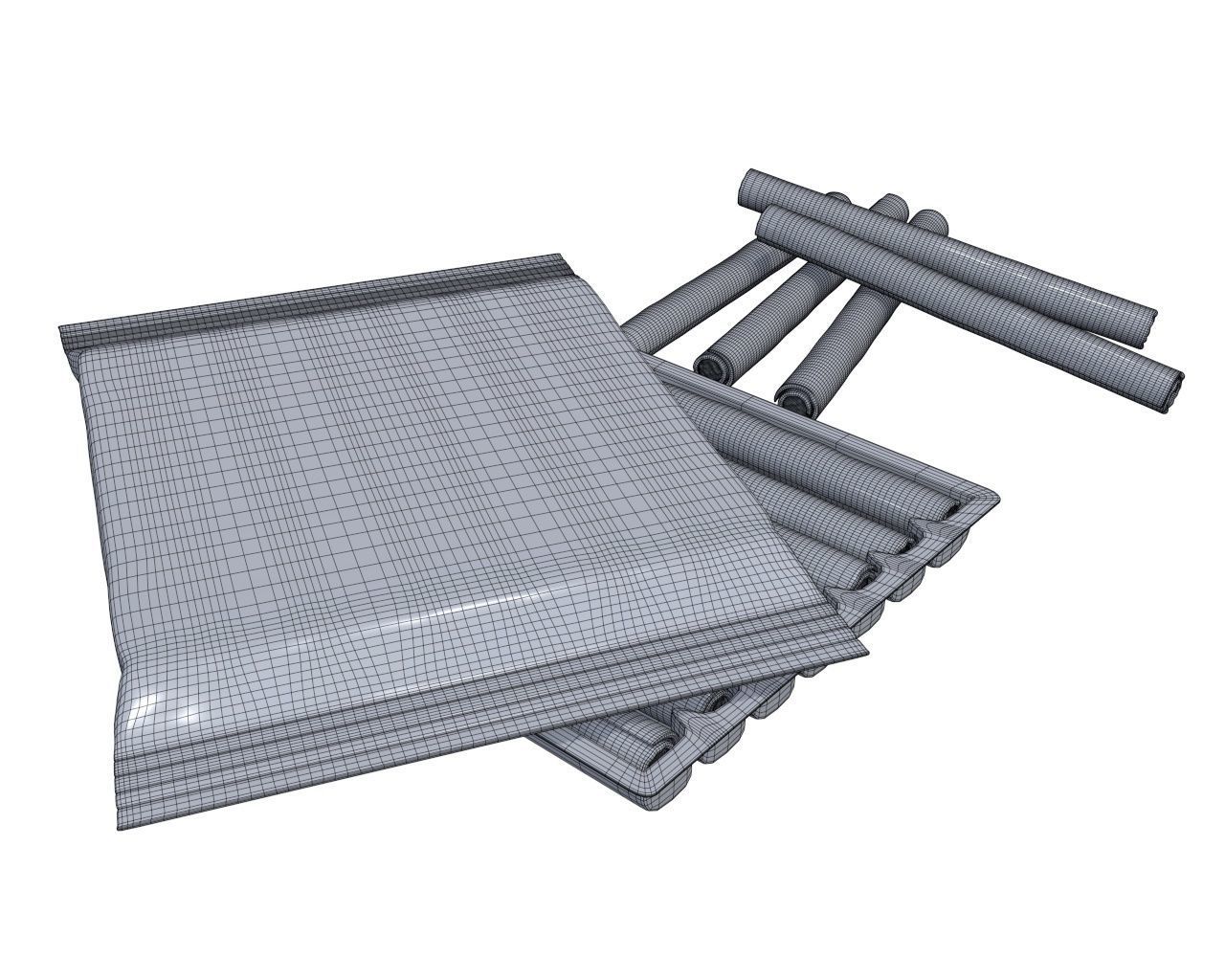 Blank package with waffle rolls 3D model_7