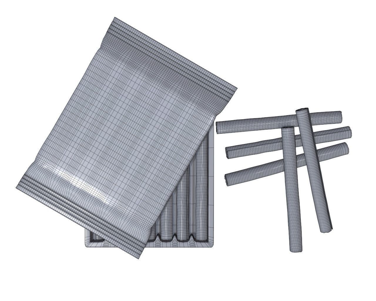 Blank package with waffle rolls 3D model_8