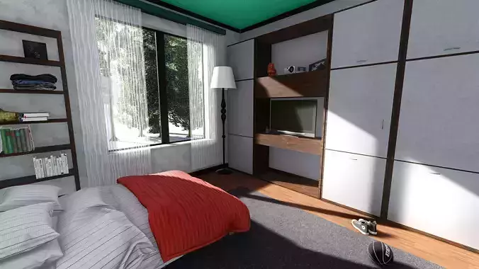 Interior bedroom - modern bedroom