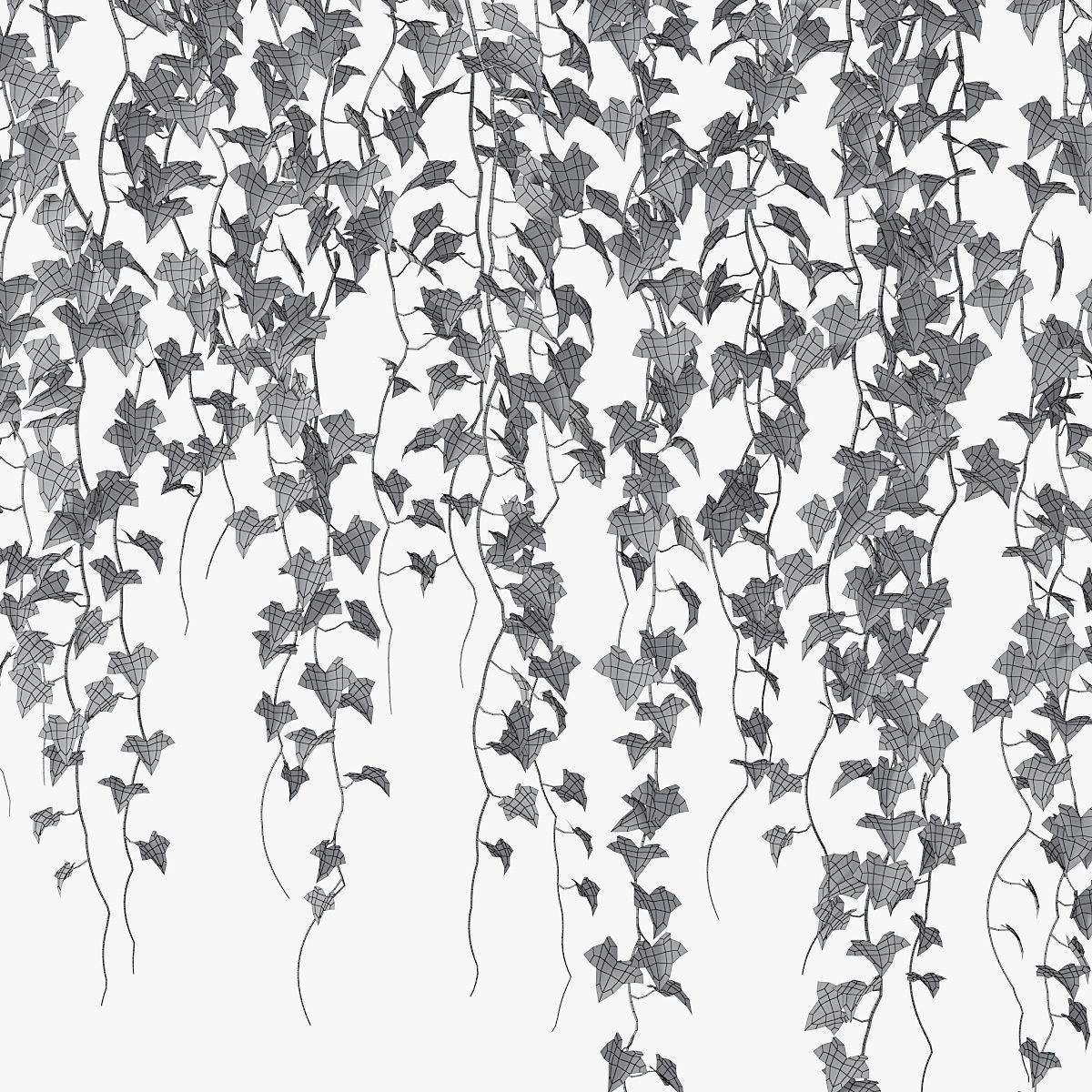 Ivy wall 06 3D model_9
