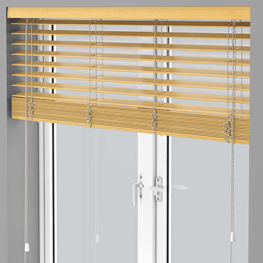 Wooden Blinds And Windows 3D model_1