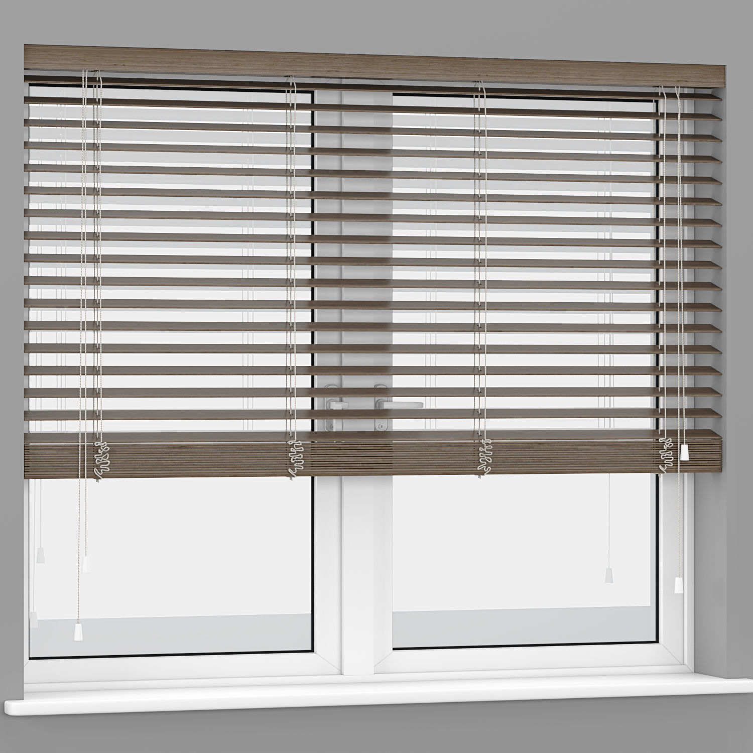 Wooden Blinds And Windows 3D model_5