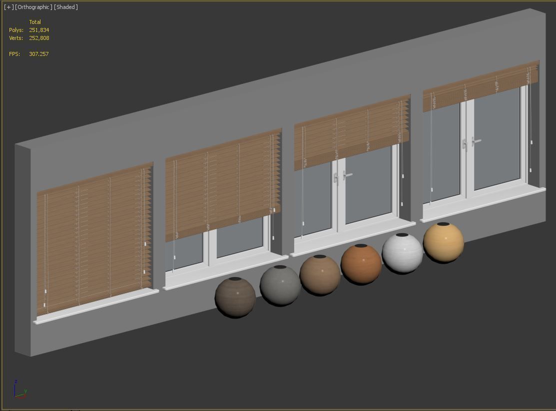 Wooden Blinds And Windows 3D model_3