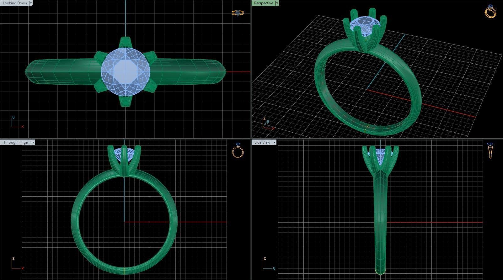 28 solitaire rings 3D print model_10