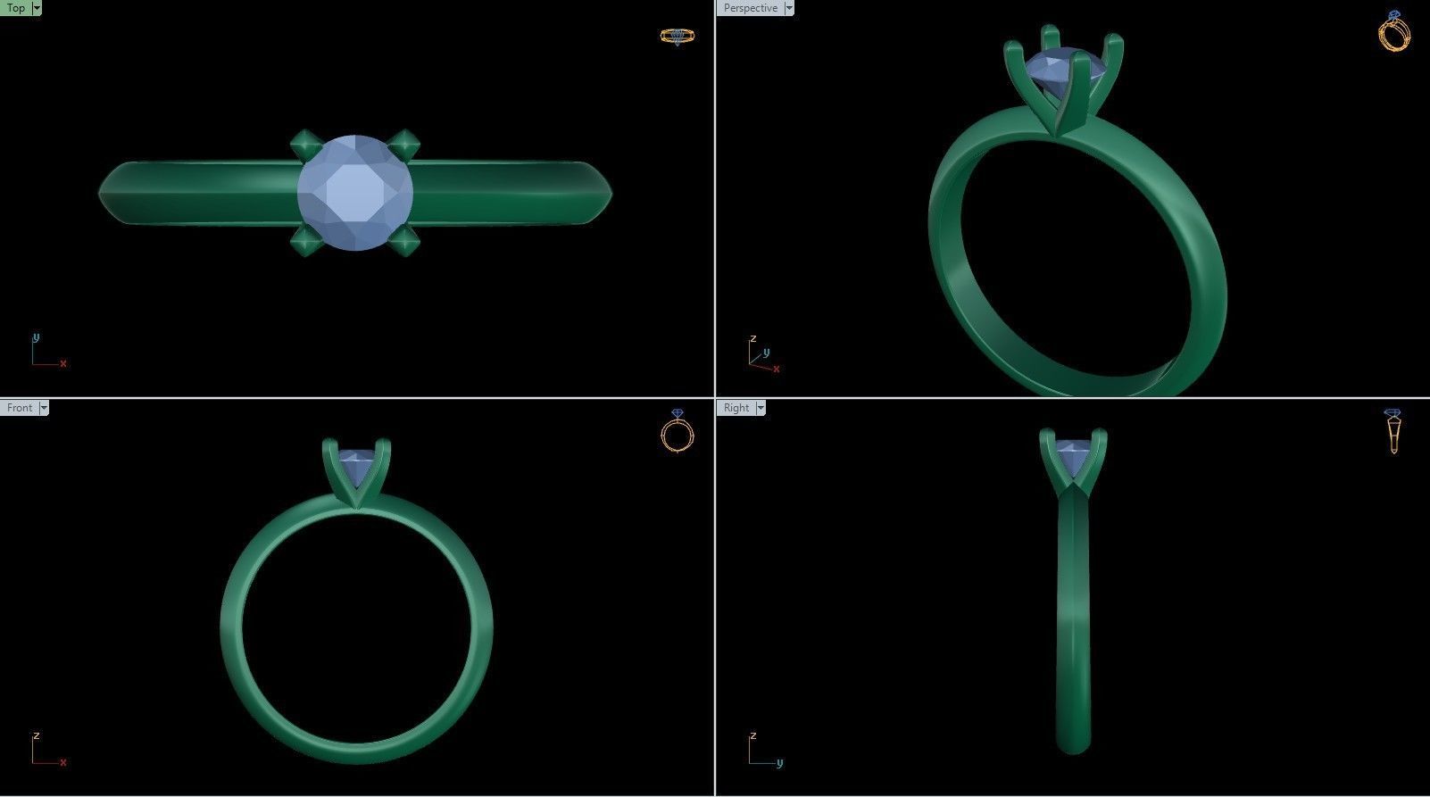 28 solitaire rings 3D print model_18