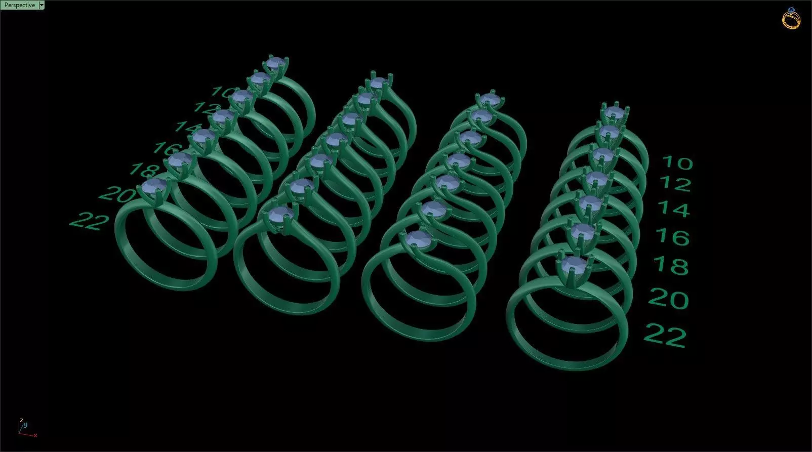 28 solitaire rings 3D print model_0