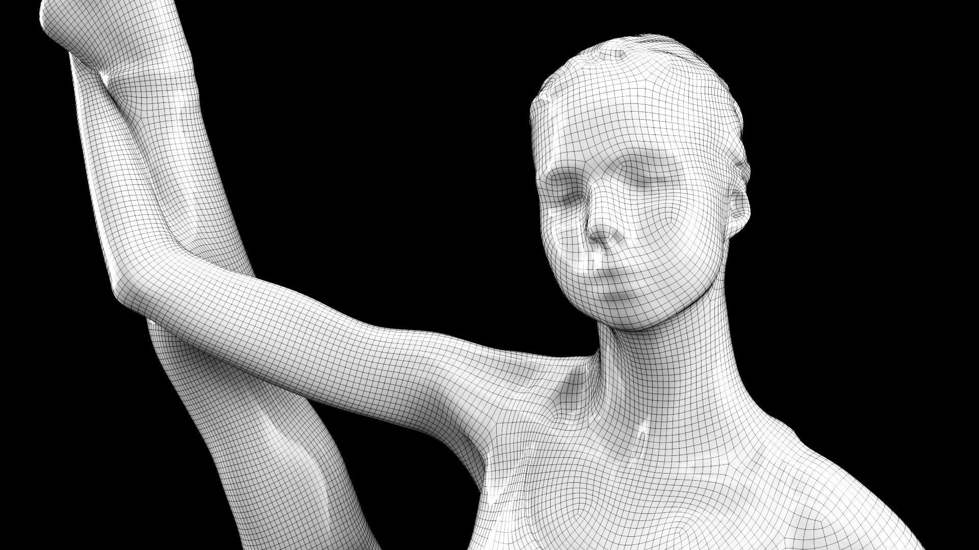 Scan dancing female 19 Low-poly 3D model Low-poly 3D model_8