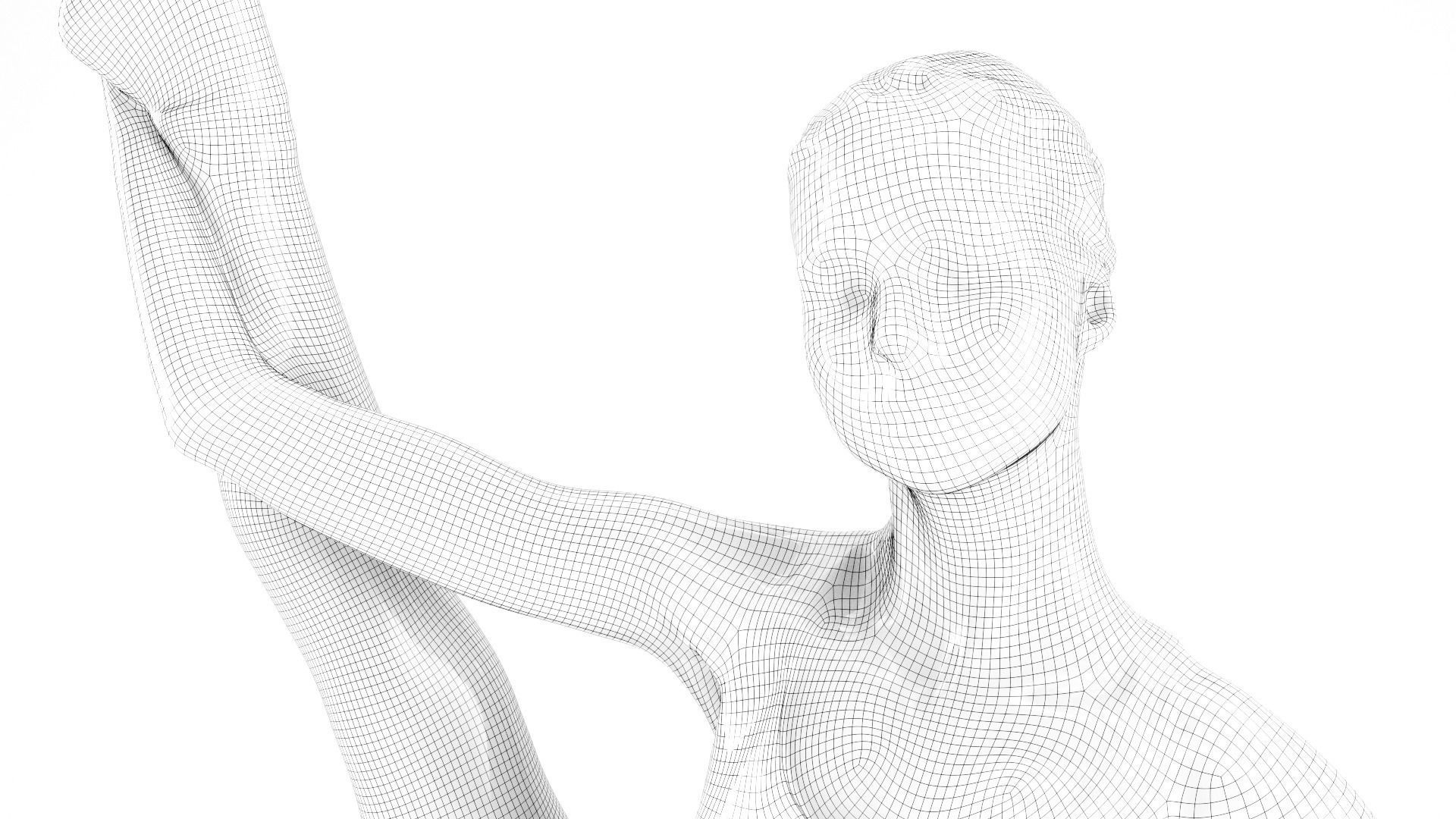 Scan dancing female 19 Low-poly 3D model Low-poly 3D model_4