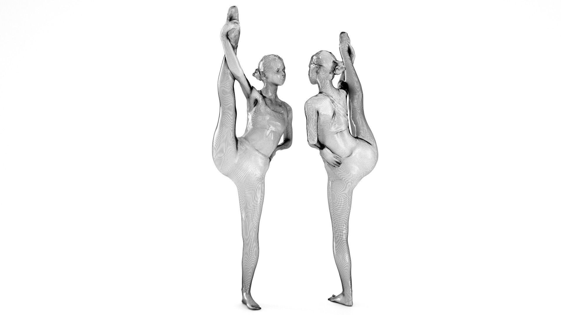 Scan dancing female 19 Low-poly 3D model Low-poly 3D model_9