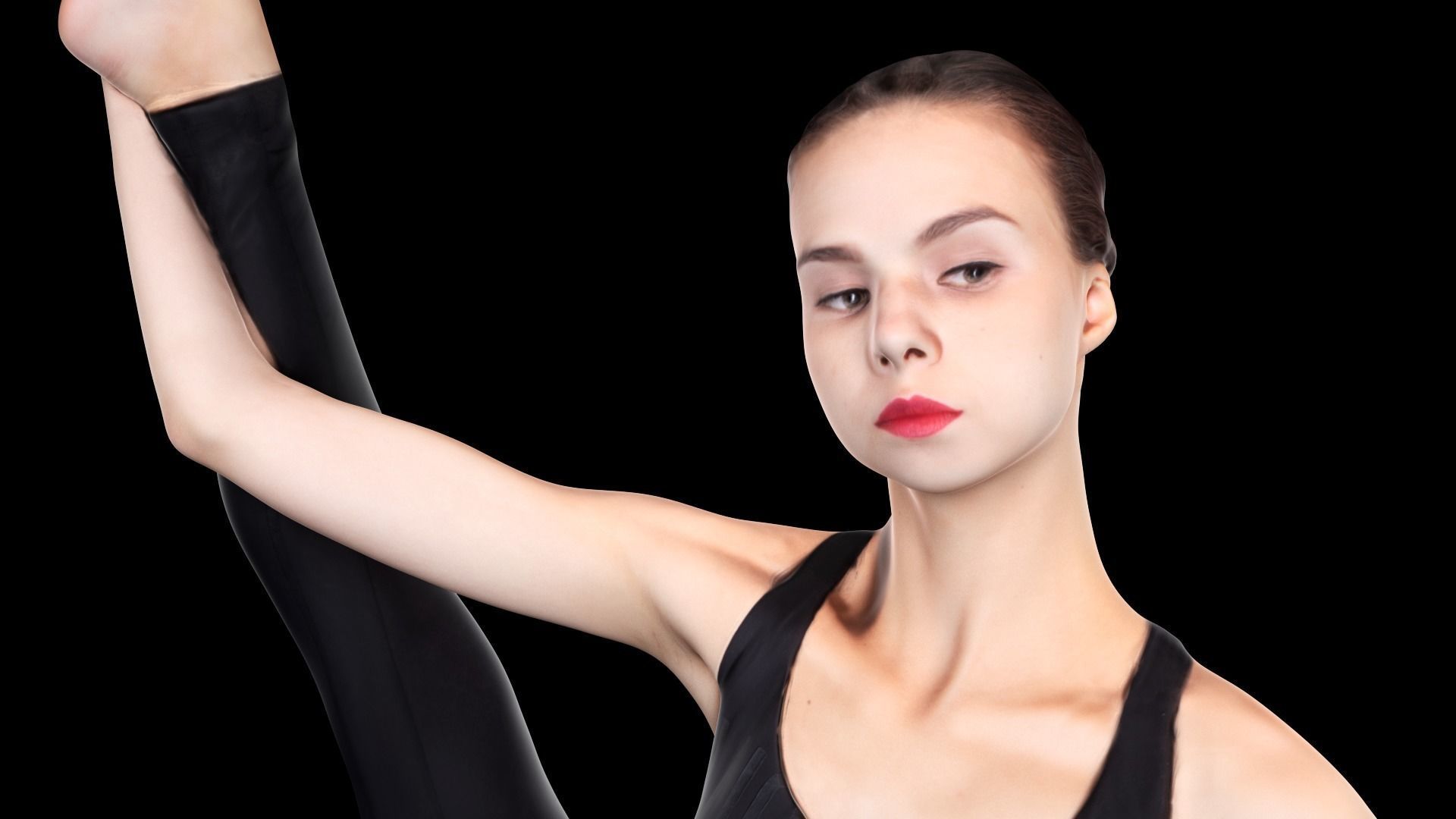 Scan dancing female 19 Low-poly 3D model Low-poly 3D model_2