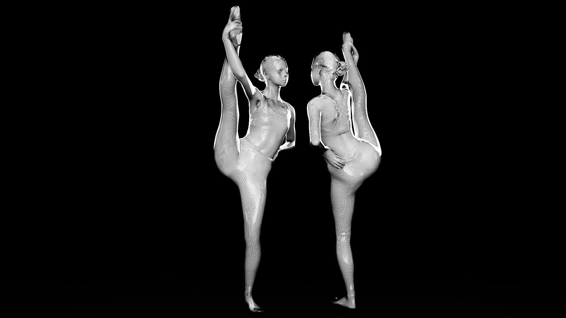 Scan dancing female 19 Low-poly 3D model Low-poly 3D model_6