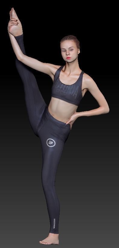 Scan dancing female 19 Low-poly 3D model Low-poly 3D model_11