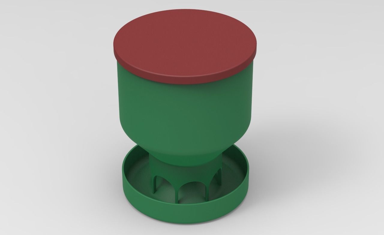 Baby Quail Birds Dry Food Feeder 3D print model_2