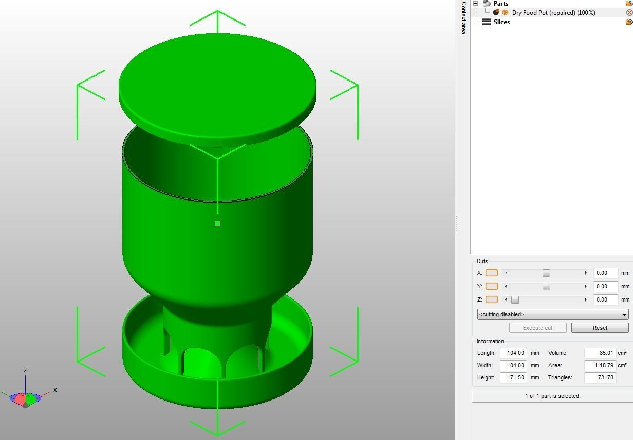 Baby Quail Birds Dry Food Feeder 3D print model_6