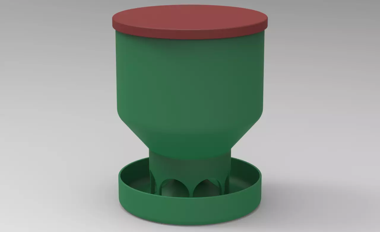 Baby Quail Birds Dry Food Feeder 3D print model_0