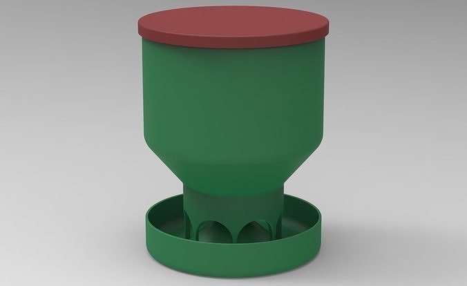 Baby Quail Birds Dry Food Feeder 3D print model