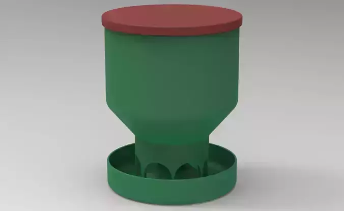 Baby Quail Birds Dry Food Feeder 3D print model