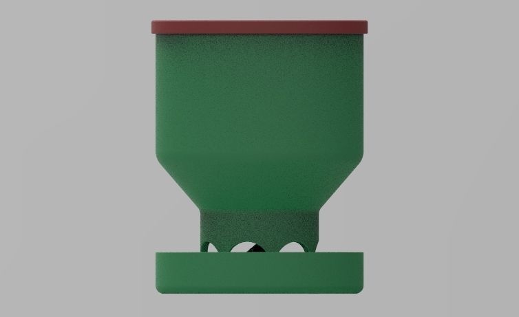 Baby Quail Birds Dry Food Feeder 3D print model_7